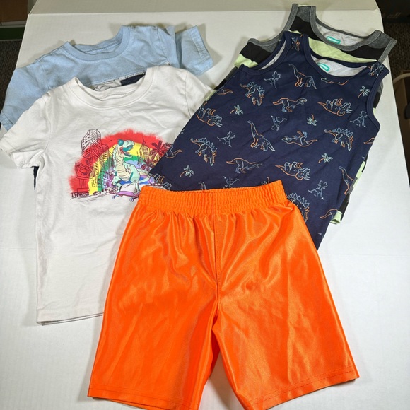 boys size 4t lot, 2 Tank Tops, Shirts And Shorts. Garanimals And Cat And Jack. - Picture 1 of 16